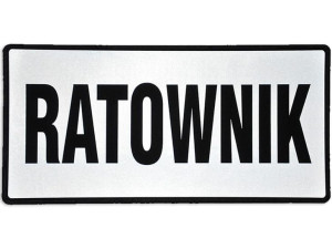 Emblemat RATOWNIK odblaskowy na rzepie 31 x 15 cm NOWY
