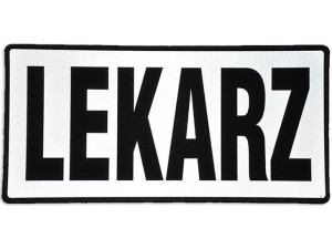 Emblemat LEKARZ odblaskowy na rzepie 31 x 15 cm NOWY
