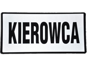 Emblemat KIEROWCA odblaskowy na rzepie 31 x 15 cm NOWY