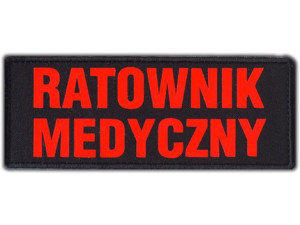 Emblemat RATOWNIK MEDYCZNY FLUO na rzepie 13 x 5 cm