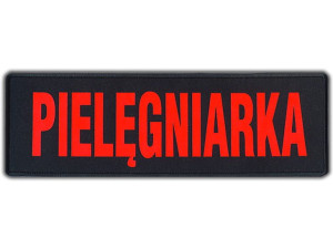 Emblemat PIELĘGNIARKA FLUO na rzepie 31 x 10 cm