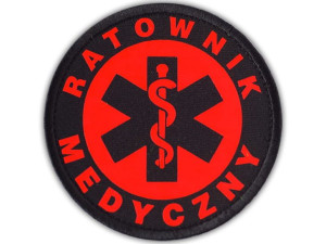 Emblemat FLUO RATOWNIK MEDYCZNY na rzepie 8,5 cm