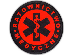 Emblemat FLUO RATOWNICTWO MEDYCZNE na rzepie 8,5 cm