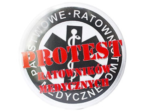 Przypinka Znaczek PROTEST RATOWNIKÓW MEDYCZNYCH 56 mm