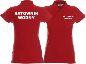 Koszulka Polo damska RATOWNIK WODNY czerwona