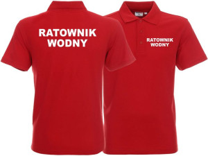 Koszulka Polo męska RATOWNIK WODNY czerwona
