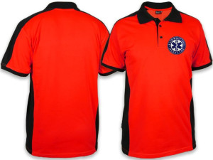 Koszulka Polo FLUO męska RATOWNICTWO MEDYCZNE niebieskie logo