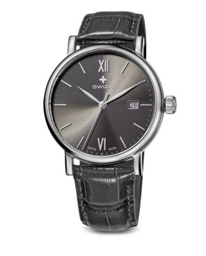 Zegarek damski SWIZA ALZA Gent, SST, anthracite, grey WAT.0141.1004