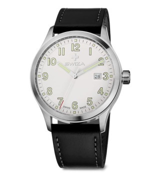 Zegarek SWIZA KRETOS Gent, SST, white, black WAT.0251.1002
