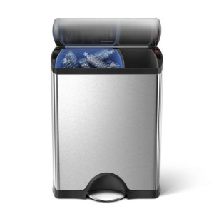 Kosz na śmieci 46L pedałowy DELUXE RECYCLER - stal FPP / simplehuman
