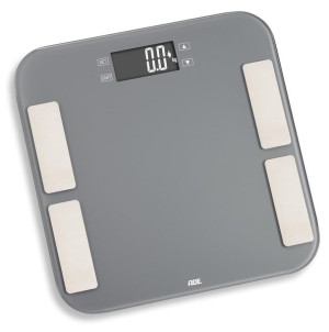 Waga ADE Malou łazienkowa z analizą masy ciała, do 180 kg, 33 x 33 cm, szar
