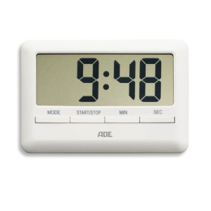 Minutnik ADE elektroniczny, do 99 min. 59 sek, 10 x 7 x 1 cm, biały