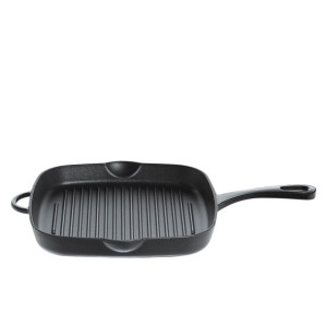 Żeliwna Kuchenprofi Provence patelnia grillowa, czarna, 26 x 26 cm