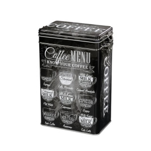 Metalowy Zassenhaus pojemnik na kawę, 500 g, czarny
