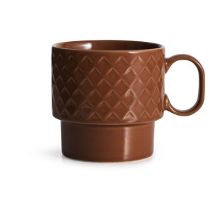 Filiżanka do herbaty Sagaform To go, czerwona, ceramika, 0,4 l, wys. 9 cm