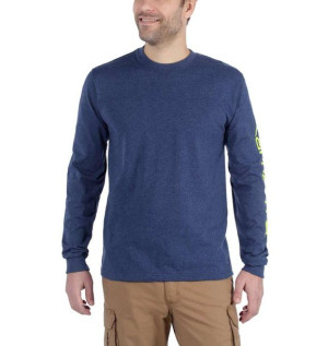 Koszulka Carhartt Logo Long Sleeve T-Shirt DARK COBALT BLUE HEATHER
