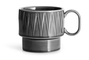 Filiżanka Sagaform Coffee do herbaty szara ceramika 0,4 l wys. 9 cm