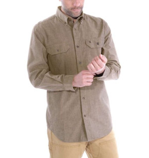 Koszula Carhartt Fort Solid Long Sleeve Shirt DARK TAN CHAMBRAY