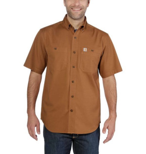 Koszula Carhartt Rugged Flex® Rigby Short-Sleeve Work Shirt CARHARTT® BROWN