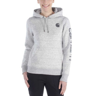 Bluza Carhartt Clarksburg Sleeve Logo Hooded Sweatshirt ASPHALT HEATHER NEP