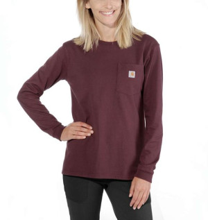 Koszulka Carhartt WK126 Workwear Pocket L/S T-Shirt DEEP WINE