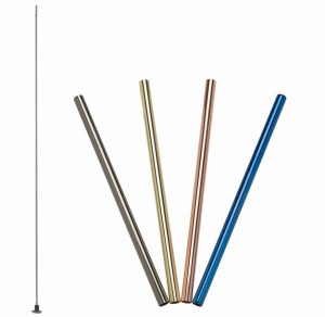 Stalowe słomki do napojów Lurch, 4 szt., kolorowe, 18 cm