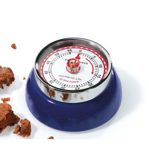 Minutnik timer mechaniczny Zassenhaus, śred. 7,5x4 cm, granatowy