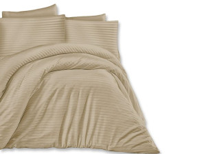 Pościel satyna bawełniana CIZGILI LIGHT BROWN/200x220 EXCLUSIVE