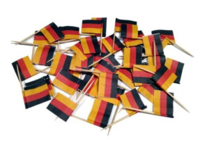 Wykałaczki z flagą Niemiec 50 sztuk Niemieckie Niemcy Deutschland
