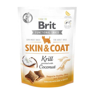 Brit Care Functional Snack Skin & Coat Sierść Krill Kryl Kokos Przysmak Dla