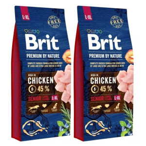 Pakiet Brit Premium By Nature Kurczak Senior L+XL 2 x 15 kg