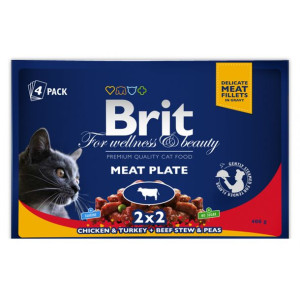 Brit Care Meat Kurczak Indyk Wołowina Plate 4 x 100 g