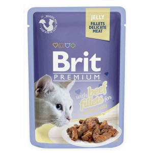 Brit Premium Beef Fillets in Jelly Wołowina Galaretka Mokra Karma Dla Kota 