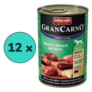 Pakiet Animonda GranCarno Original Wołowina, Jeleń, Jabłko 12 x 400 g