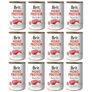 Pakiet Brit Mono Protein Beef & Rice Wołowina 12 x 400 g