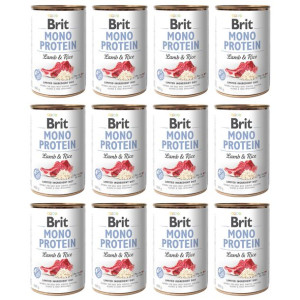 Pakiet Brit Mono Protein Lamb & Rice Jagnięcina Ryż Mokra Karma Dla Psa 12