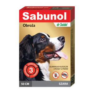 Sabunol GPI Obroża Szara dla Psa Przeciw Pchłom i Kleszczom 50 cm