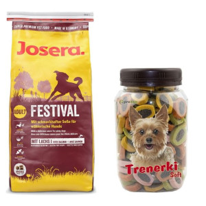 Pakiet Josera Festival Łosoś 15 kg + Pro Trenerki Soft 300 g GRATIS
