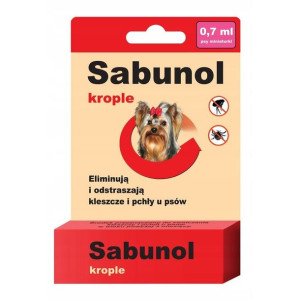 Sabunol Krople 0,7 ml dla Psa Przeciw Pchłom i Kleszczom