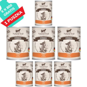 Natural Trail Indyk Bezzbożowa Karma Dla Psa 6 x 800 g + 1 gratis