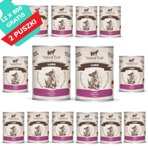 Natural Trail Jagnięcina Bezzbożowa Karma Dla Psa 12 x 400 g + 2 gratis