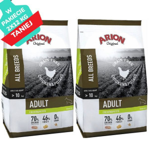 Arion Grain Free Chicken & Potato Kurczak Ziemniaki Bezzbożowa Adult 2 x 12