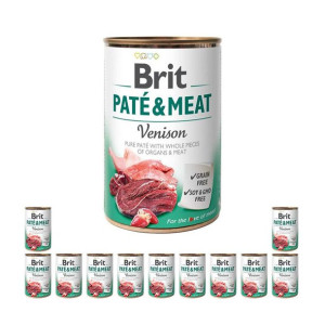 Pakiet Brit Pate & Meat Venison Dziczyzna 12 x 400 g
