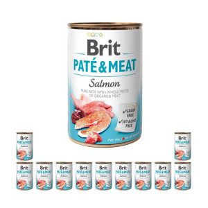 Pakiet Brit Pate & Meat Salmon Łosoś Mokra Karma Dla Psa 12 x 400 g