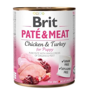Brit Pate & Meat Chicken & Turkey For Puppy Mokra Karma Dla Szczeniąt 800 g