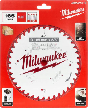 Tarcza do drewna Milwaukee 165mm 40HW do pilarki