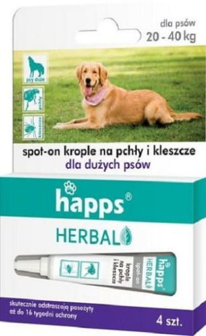 Krople na kleszcze i pchły dla psa 20-40 kg - 4 sztuki