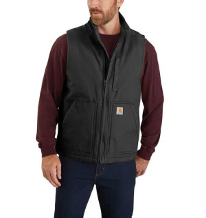 Kamizelka Carhartt Washed Duck Sherpa-Lined Mock-Neck Vest BLACK