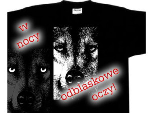 Koszulka męska WILK z odblaskowymi oczami