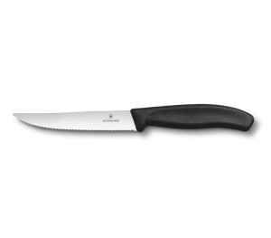 Nóż Victorinox do steków, ząbkowany, 12cm, czarny